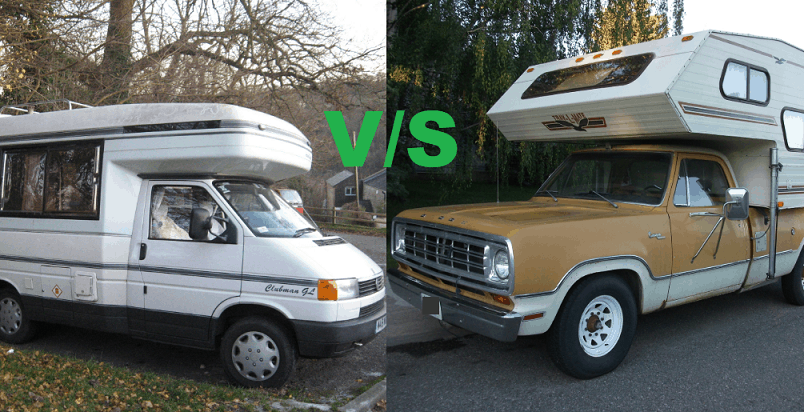 Class B Motorhome vs Truck Camper (15 key differences)