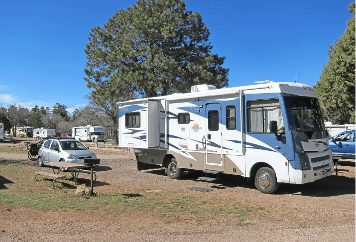 RVs parked in a campground