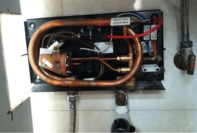 a tankless water heater installed in a RV