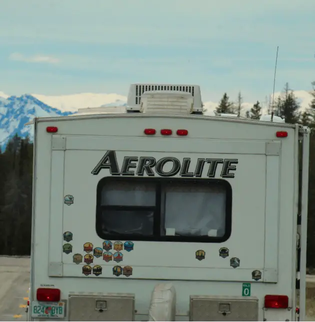 rv air conditioner visible on the roof