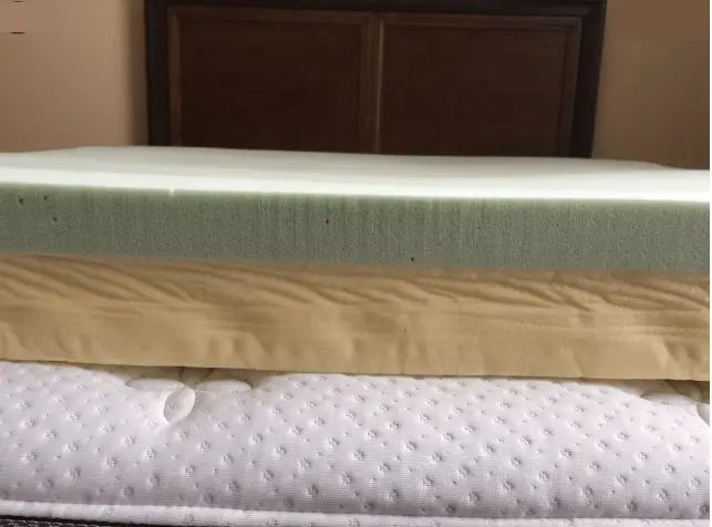 rv mattress topper seen inside an RV