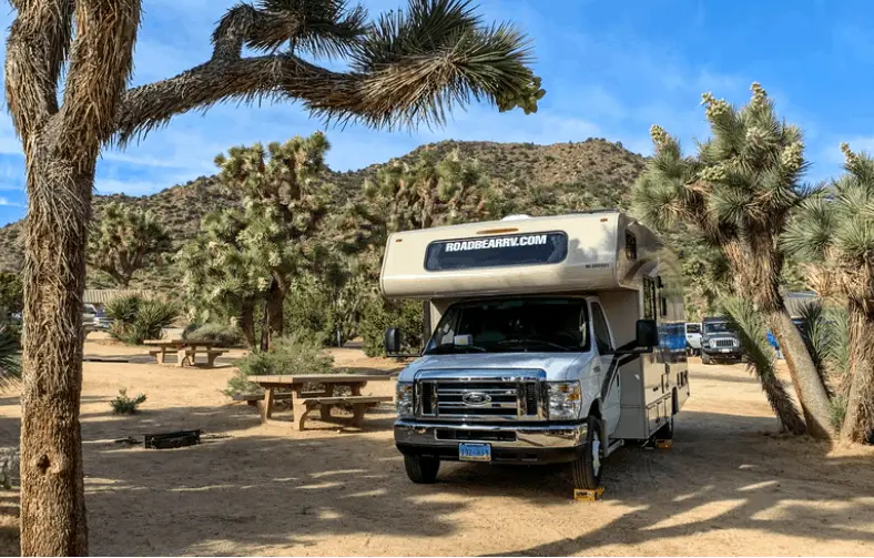 rv parked at a campground