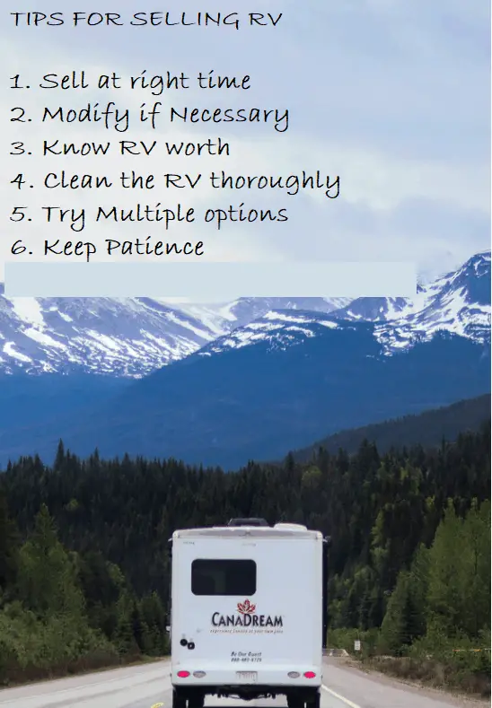 tips for selling used rv