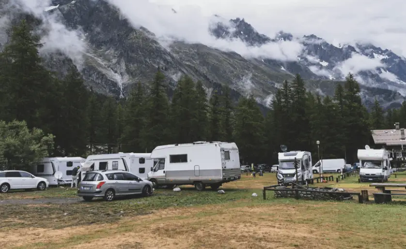 campers parked at a  campground